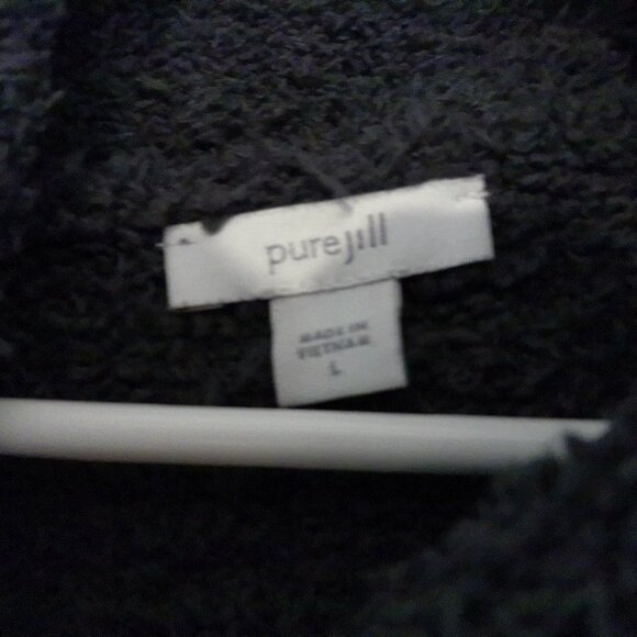 Pure Jill Fuzzy Cowl Neck Pullover Sweater Charcoal Gray – Size Large - Picture 2 of 3